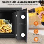 7Sevenjokers Feuerfester Tresor 31x20x20 cm – Einbruchsicher mit Passwort & Schlüssel – Bild 8