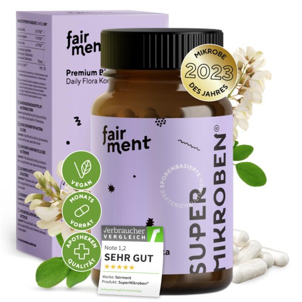 Fairment SuperMikroben® – 3 Mrd. KBE Probiotika mit Zink, vegan & histaminfrei