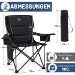 TIMBER RIDGE Campingstuhl 200kg – 63cm Sitzbreite mit Kühltasche & Polsterung – Bild 3