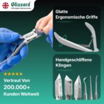 Blizzard Podologie Instrumente Set – 5-teiliges Profi Fussplege Werkzeug für eingewachsene Nägel – Bild 3