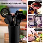 Homikit 12-teiliges Silikon Küchenhelfer Set – Hitzebeständige Kochutensilien mit Halter – Bild 5