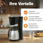 Clatronic KA 3327 Filterkaffeemaschine mit Thermoskanne – 1 Liter für 8-10 Tassen – Bild 7