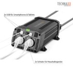 Technaxx TE16 KFZ Wechselrichter 12V/230V 1200W – TÜV-zertifizierter Inverter für Wohnmobil & Auto – Bild 4