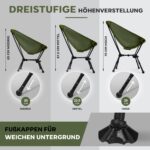 ALPINEZ Campingstuhl faltbar ultraleicht – Testsieger mit Dreiecksstruktur für 120 kg – Bild 3