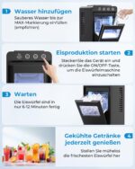 WELLENT Eiswürfelmaschine mit Schublade – 12 kg/24h Eisproduktion für Küche & Bar – Bild 6
