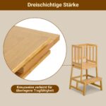 COSYLAND Lernturm ab 1 Jahr – Montessori Learning Tower aus Bambus mit Sicherheitsgeländern – Bild 5