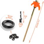 com-four® 24er Set Zeltheringe Stahl – Schraubheringe 20,5 cm für Hartboden & Camping – Bild 3