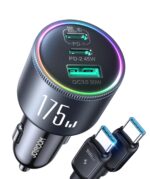 JOYROOM 175W KFZ-Ladegerät mit 3 USB-Ports & 100W USB-C Kabel – Schnellladen für Smartphone & Laptop