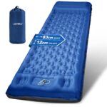 JATEKA Aufblasbare Isomatte 200x83cm mit Kopfkissen & Fussumpumpe – Camping Luftmatratze