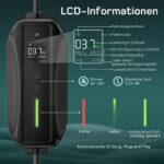 dé Ladekabel Typ 2 Schuko 3,68kW 10m – Mobiles EV-Ladekabel mit Digitalanzeige für Elektroautos – Bild 8