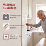 RenseCum Hausnotruf 4er-Set mit WLAN – IP55 wasserdicht, ABO-frei, App-Benachrichtigung für Senioren – Bild 4