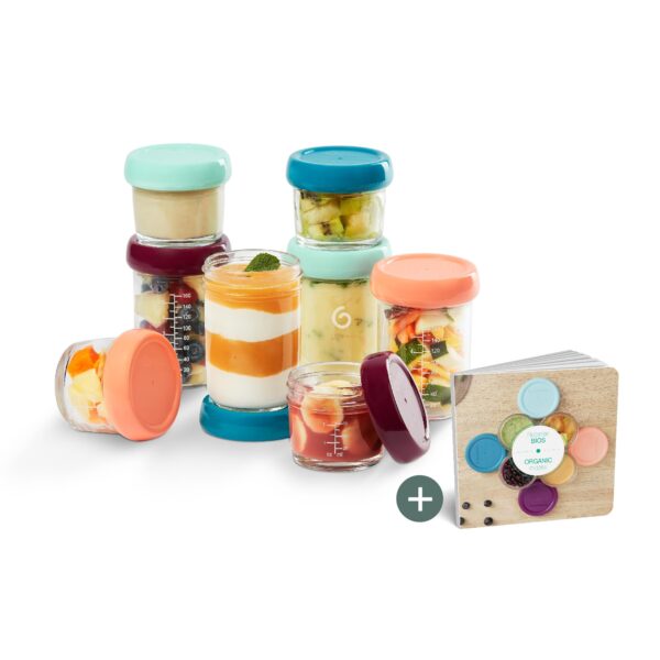 Babymoov Babybols Glassbehaelter Set – 8er Aufbewahrung & Gefrierboxen fuer Babybrei