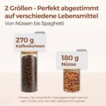 ComSaf Vorratsgläser 8er-Set mit Bambusdeckel – Luftdichte Aufbewahrung für Küche – Bild 4