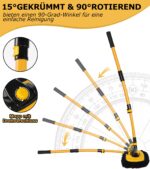 Teleskop-Waschbürste 144 cm mit 15° Bogen & Mikrosfaser-Mopköpfen – Kratzerfreie Autoreinigung – Bild 4