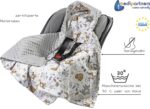 Medi Partners Einschlagdecke Baby 85x85cm – Baumwolle & Minky für Babyschale & Kinderwagen – Bild 3