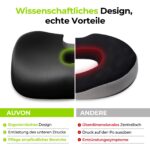 AUVON Orthopädisches Sitzkissen mit U-Form & Loch – Steißbeinentlastung für Büro & Auto – Bild 4