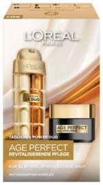 L'Oréal Paris Age Perfect Routine-Set: Serum & Tagespflege mit Kollagen – Anti-Aging für reife Haut