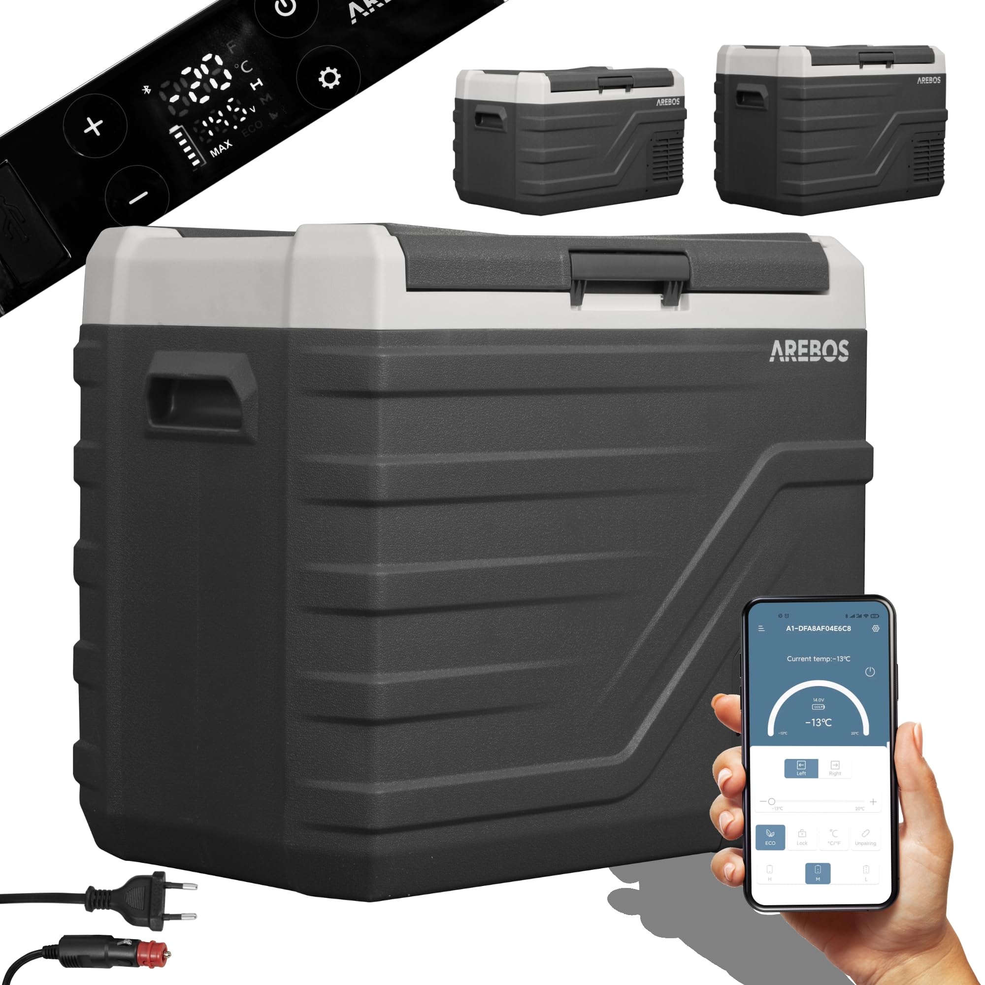 71oJ2YbW-6L._SY2000_.jpg Arebos Kompressor Kühlbox 43L – Elektrische Gefrierbox mit App-Steuerung für Auto & Camping – Bild 1