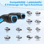 EVDANCE Typ 2 Ladekabel 6m 11kW – 16A 3-Phasig für Elektroautos mit Tasche – Bild 6