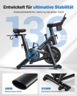 MERACH Heimtrainer Fahrrad mit Magnetwiderstand – Stilles Indoor Cycling Bike bis 136 kg – Bild 4