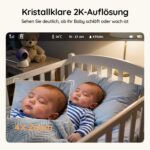 BOIFUN Babyphone mit 2 Kameras & 2K Ultra-HD – App-Steuerung, 360° PTZ & Nachtsicht – Bild 8