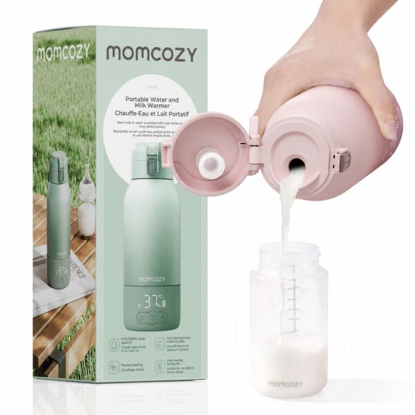 Momcozy Tragbarer Flaschenwärmer 500 ml – Kabelloses Schnellwärmen für unterwegs & Reisen