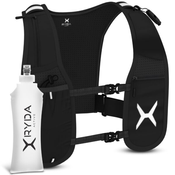 RYDA Active Laufweste Damen & Herren – Ultraleicht 270g mit Trinkflasche & wasserdichter Handytasche