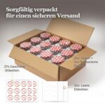 ComSaf 240ml Einmachgläser 24er-Set mit Rot-Weiss Deckel – Luftdichte Marmeladengläser – Bild 9