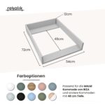 regalik Wickelaufsatz für IKEA Malm – 72x54 cm Wickeltisch mit abgerundeten Frontplatten, Oak – Bild 3