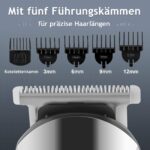 Ufree 7-in-1 Bartschneider & Haartrimmer – Profi Rasierset für Herren Silber – Bild 7