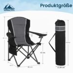 HIGH POINT SPORTS Campingstuhl XXL bis 160kg – Klappbar mit Getränkehaltern & Kühltasche – Bild 2