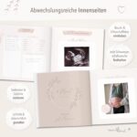 mintkind® Schwangerschaftstagebuch Leinen – 112 Seiten Hardcover mit Sticker Set für werdende Mütter – Bild 3