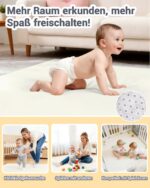 Favodormir Krabbelmatte 120×120×3cm – Rutschfeste Spielmatte mit Schaumfüllung für Babys – Bild 7