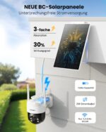 Mrowly 2K Solar-Überwachungskamera Aussen 360° PTZ WLAN – Kabellose IP66 Outdoor Kamera mit Farbnachtsicht – Bild 3