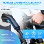EVDANCE Typ 2 Ladekabel 6m 11kW – 16A 3-Phasig für Elektroautos mit Tasche – Bild 2