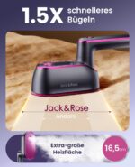 Jack & Rose 1200W Dampfglätter mit 8s Schnellaufheizung – Tragbarer 2-in-1 Steamer für Reisen – Bild 4