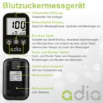 adia Blutzuckermessgerät Maxi-Sparset mg/dL mit 110 Teststreifen & Lanzetten – Bild 9