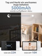 GHB Babyphone 5 Zoll HD mit Nachtsicht & 5000mAh Akku – Sichere Babyüberwachung – Bild 4