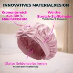 Seidenhaube aus 100% Maulbeerseide – Premium Schlafhaube für geschädigtes Haar – Bild 4
