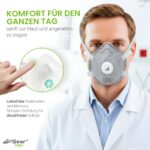 AirGearPro FFP3 Atemschutzmaske mit Ventil – CE 2797 zertifiziert für Feinstaub & Aerosole – Bild 4