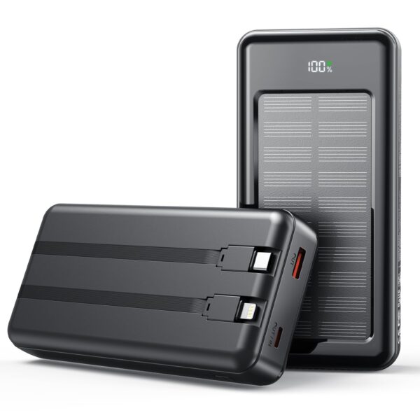 Bextoo Solar Powerbank 27000mAh mit 22,5W Schnellladung – Tragbares Ladegerät für Smartphones