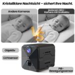 javiscam 4K Mini Überwachungskamera mit 2800mAh Akku – WiFi Innenkamera mit Nachtsicht – Bild 4