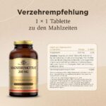 SOLGAR Magnesiumcitrat 200mg – Energie, Stressabbau & Muskelfunktion, 120 vegane Tabletten – Bild 5