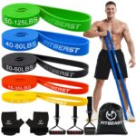 FitBeast Widerstandsband-Set mit 5 Stufen, Handschuhen & Türanker – Ganzkörpertraining