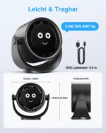 Fitabok USB Tischventilator mit 5 Geschwindigkeiten & 360° Drehung – Tragbar mit 4000mAh Akku – Bild 8