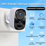 Funstorm 2K Überwachungskamera Aussen mit Akku – Kabellos, IP66, Nachtsicht & Cloud-Speicher – Bild 6