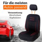 Upgrade4cars Autositzbezüge Vordersitze Schwarz Rot – Universal Schonbezüge Set – Bild 5