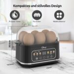 Olvy 6-Eier Eierkocher 6-in-1 – Automatischer Eierkocher mit LCD-Timer & Dampfgarer – Bild 2