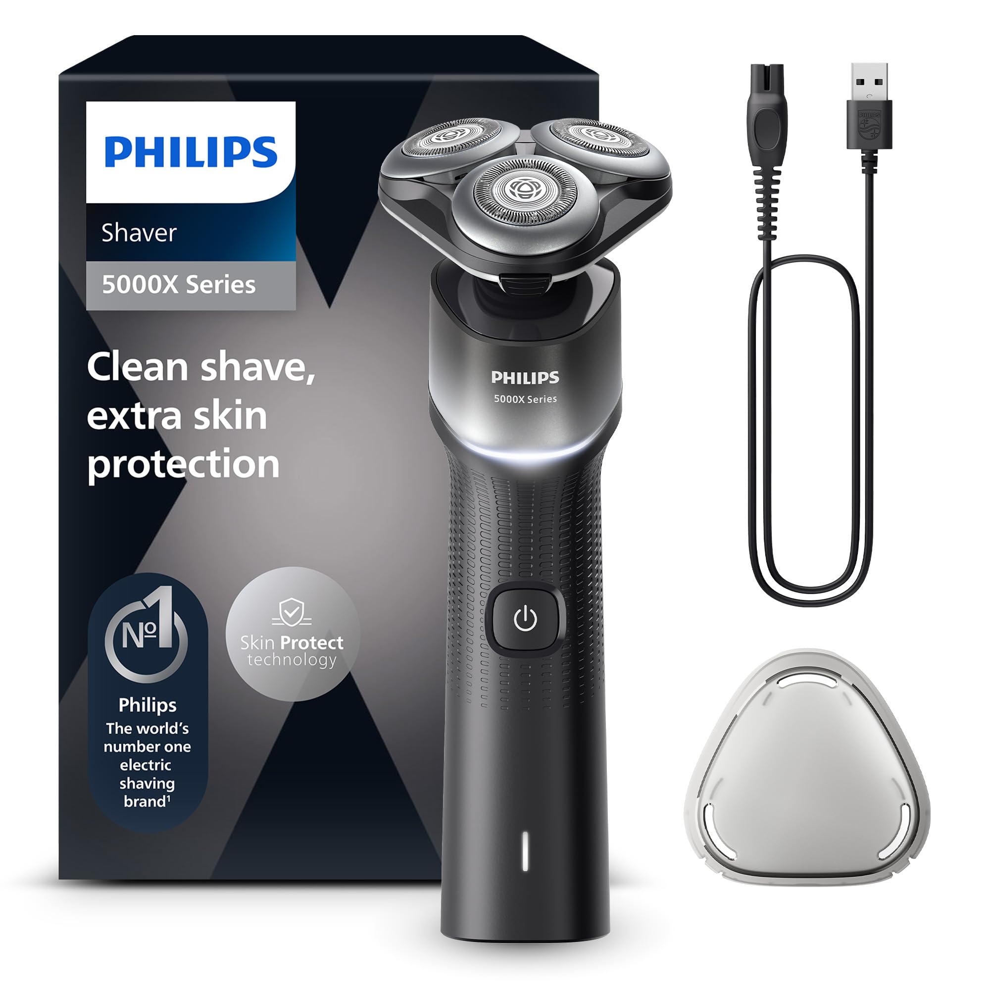 71qWY5ZP83L._SY2000_.jpg Philips Shaver Series 5000X – Elektrischer Rasierer mit Skin Protect für Herren – Bild 1