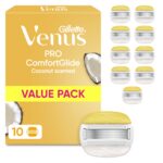 Gillette Venus Pro Comfortglide – 10er Klingen-Set mit Kokosduft für geschmeidigte Haut